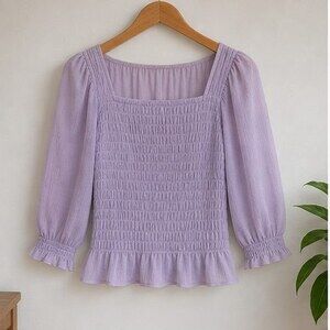 Lilac V Neck Top